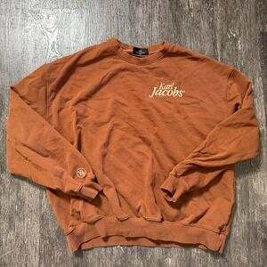 Mr Beast Karl Jacobs Sweatshirt Mens 2XL Orange‎ Crewneck Embroidered Logo